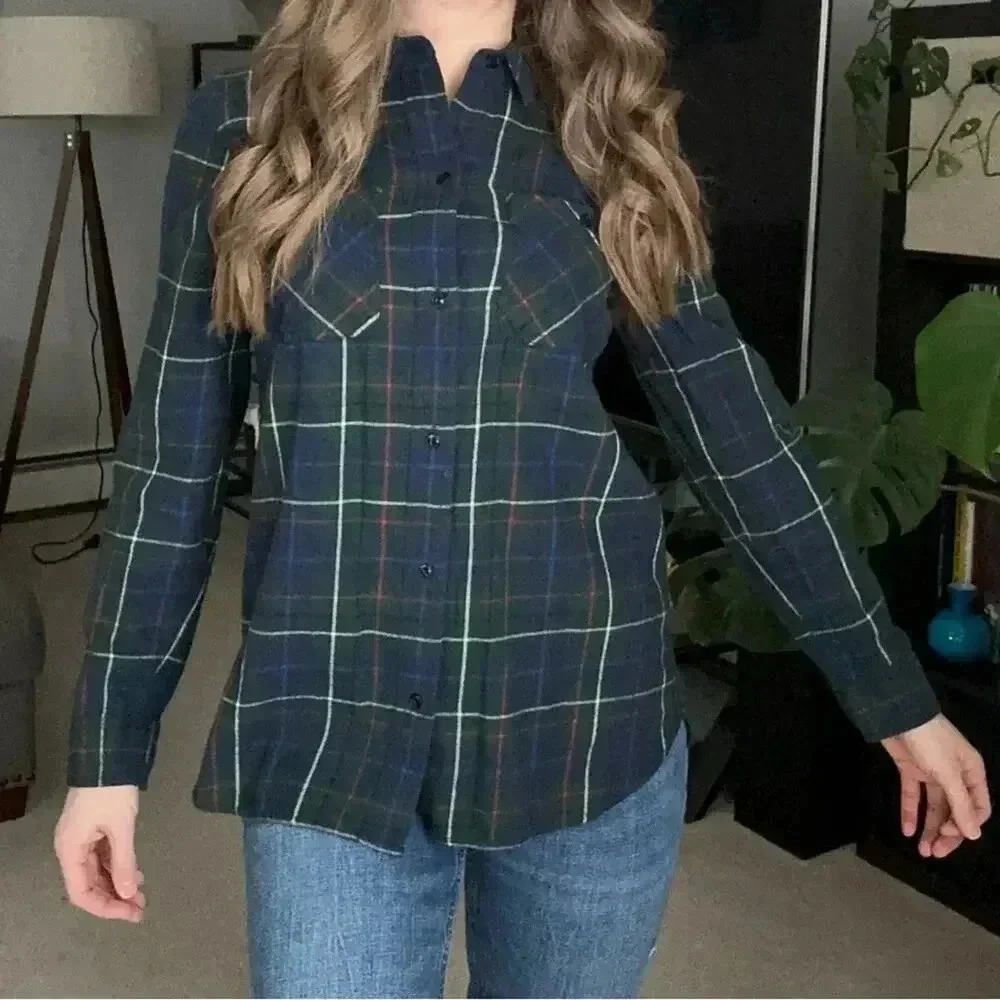 Madewell Plaid Flannel Long Sleeve Button Down Shirt Small